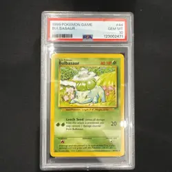 Bulbasaur 044/102 1999 Pokemon Base Set Unlimited , PSA 10 - Image 1