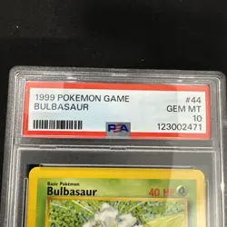 Bulbasaur 044/102 1999 Pokemon Base Set Unlimited , PSA 10 - Image 2