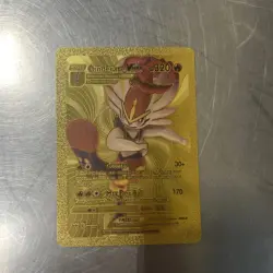 Cinderace Vmax Rainbow Gold Foil Fan Art Vinyl Textured Collector Pokemon 320hp - Image 1