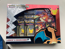 Pokemon Lance's Charizard V Celebrations SEALED Box Promo SWSH133 Booster Pack - Image 1
