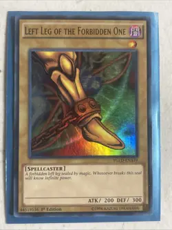 Yugioh: Left Leg Of The Forbidden One - YGLD-ENA19 Ultra Rare MP 1st Ed Holo - Image 1