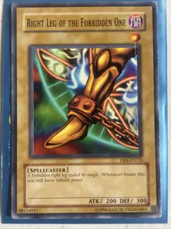 Yugioh Right Leg of The Forbidden One DB1-EN135 Unlimited Common - Image 1
