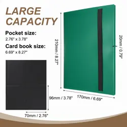 4 Pocket Trading Card Binder 160 Side-Loading Card Binder for Game Cards, Green - Image 2