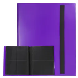 4 Pocket Trading Card Binder 160 Side-Loading Card Binder for Game Cards, Purple - Image 1