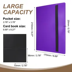 4 Pocket Trading Card Binder 160 Side-Loading Card Binder for Game Cards, Purple - Image 2