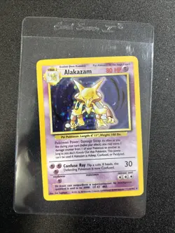 Pokemon TCG Alakazam Holo Rare Card 1/102 Base Set 1999 - Image 1