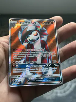 Pokemon Lycanroc GX Full Art Holo Card 138/145 SM Guardians Rising NM TCG - Image 1