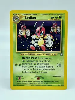 Ledian 39/111 Neo Genesis Non Holo Vintage 2000 Pokemon Card TCG Near Mint WOTC - Image 1