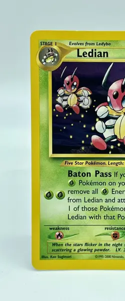 Ledian 39/111 Neo Genesis Non Holo Vintage 2000 Pokemon Card TCG Near Mint WOTC - Image 2