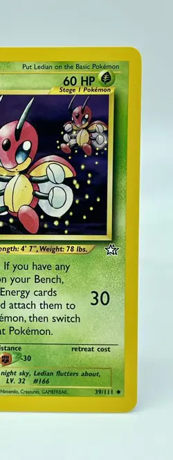 Ledian 39/111 Neo Genesis Non Holo Vintage 2000 Pokemon Card TCG Near Mint WOTC - Image 3