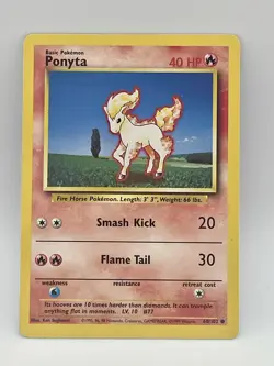 Ponyta 60/102 Base Set Non Halo Vintage 1999 Pokemon Card LP - Image 1