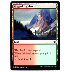 x1 Rugged Highlands MTG FDN M/NM Dual Land Multi-Color Red Green TCG CCG - Image 1