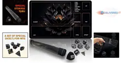 MTG Playmat TCG Waterproof Non-Slip with Zones Includes Storage Tube 7 Dice - Image 2