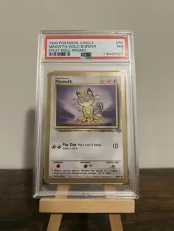 1999 Pokemon TCG Meowth(Gold Border) Fruit Roll Up Promo PSA7 - Image 1