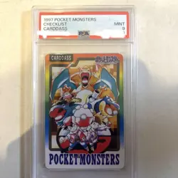 PSA 9 GEM MINT 1997 Pokemon Carddass Checklist Charizard Blastoise Venusaur JP - Image 1