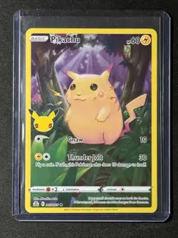 PIKACHU 5/25 Pokemon Celebrations 25th Anniversary Base Set Full Art!!!🔥🔥🔥 - Image 1