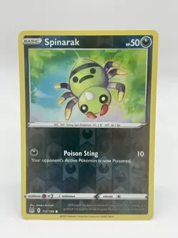 Spinarak 112/196 Lost Origin Pokemon TCG Reverse Holo Mint Unplayed - Image 1
