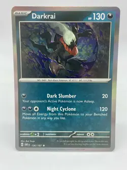 Darkrai 136/197 Sv03: Obsidian Flames Rare Pokemon TCG Holo Mint Unplayed - Image 1