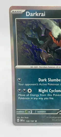 Darkrai 136/197 Sv03: Obsidian Flames Rare Pokemon TCG Holo Mint Unplayed - Image 3