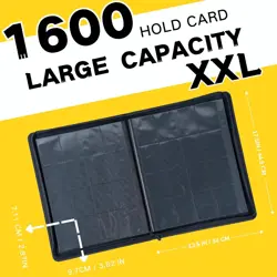 1600+ Pockets Trading Card Binder,16-Pocket Card Ablum Compatible with Mtg,BLACK - Image 2