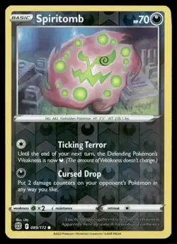 2022 Brilliant Stars Set Pokemon Card 089 Spiritomb Reverse Foil NM - Image 1