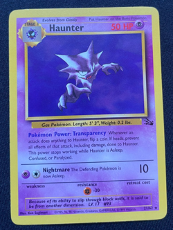 Pokemon Card Haunter 21/62 Fossil Set Non Holo Rare LP - Image 1