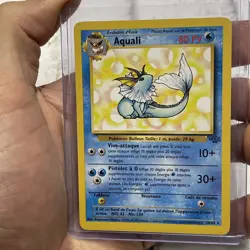 Pokemon Vaporeon 28/64 Pokemon Card (Aquali) Jungle French Rare MP Vintage TCG - Image 1