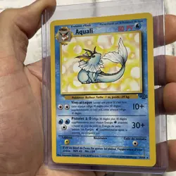 Pokemon Vaporeon 28/64 Pokemon Card (Aquali) Jungle French Rare MP Vintage TCG - Image 2
