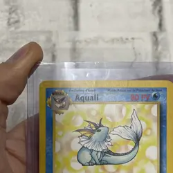 Pokemon Vaporeon 28/64 Pokemon Card (Aquali) Jungle French Rare MP Vintage TCG - Image 4