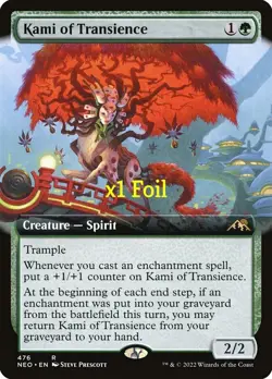 MTG Foil Borderless Kamigawa: Neon Dynasty NEO Kami of Transience MINT - Image 1