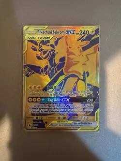 Pikachu & Zekrom GX SM248 NM/M S&M Full Art Promo Gold Pokemon TCG - Image 1