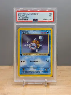 2000 Pokemon Team Rocket 1st Edition Squirtle #68 PSA 7 - Image 1