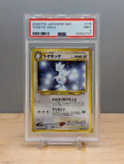 2000 Pokemon Neo Gold Silver to a New World Holo Togetic #176 PSA 9 Japanese - Image 1