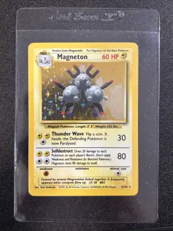 Pokemon TCG Magneton Base Set Holo Unlimited Rare Card 9/102 - Image 1