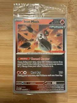 Pokemon TCG Iron Moth Paradox Rift Holo Game Stop Promo Sealed + Cosmo holo Card - Image 5