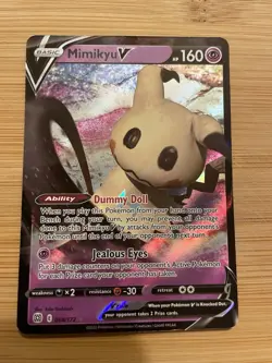 Pokemon Mimikyu v TCG Holo Ultra Rare Card Brilliant Stars 068/172 - Image 1