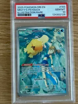 PSA 10 2025 Pokemon TCG Misty's Psyduck Card Destined Rivals 193/182 Illus. Rare - Image 1