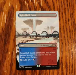 MTG Spirebluff Canal (Borderless) Normal NM Outlaws of Thunder Junction Magic - Image 1