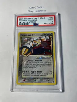 Pokemon 2005 Ex Delta Species Gold Star Metagross #113 PSA 9 Mint - Image 1