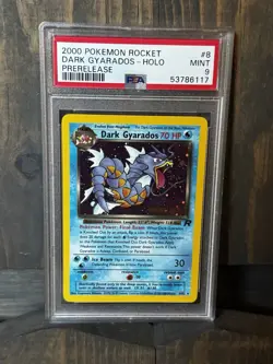 2000 POKEMON ROCKET PRERELEASE #8 DARK GYARADOS-HOLO PSA 9 - Image 1