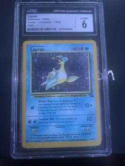 Pokemon Fossil Lapras 1st Edition Holo Rare 10/62 PSA 6 Near Mint! - Image 1
