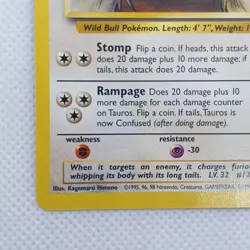 Tauros 47/64 | Base Set Jungle | Non Holo Pokemon Card LP - Image 5