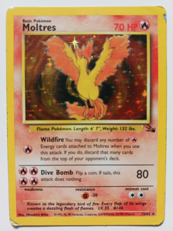 Moltres Pokemon Card Holo WOTC 12/62 Fossil Set Rare Vintage 1999 Original MP - Image 1