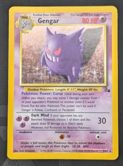 Pokemon TCG Gengar Holo Rare Card 5/62 Fossil UNGRADED LP - Image 1