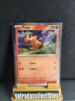 Tepig 011/086 White Flare Holo Rare Collection Promo Pokemon Card TCG - Image 1