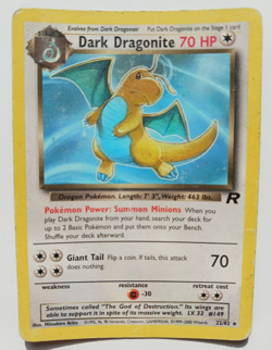 Dark Dragonite Pokemon Card 22/82 WOTC Non Holo Rare Team Rocket Set Vintage HP - Image 1