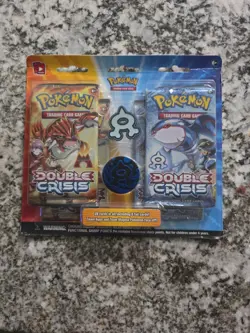 Pokemon Double Crisis 4 Pack Blister With Team Aqua Pin And Coin 2015 Sealed - Image 1