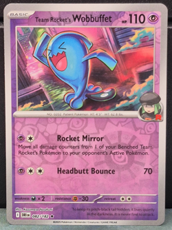 Team Rocket's Wobbuffet 082/182 Reverse Holo Destined Rivals Pokemon Near Mint - Image 1