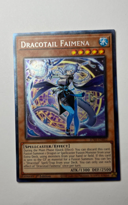 Yugioh Dracotail Faimena JUSH-EN002 Collector’s Rare 1st Edition NM - Image 1