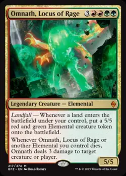 Omnath, Locus of Rage - Medium Play MTG Battle for Zendikar - Image 1